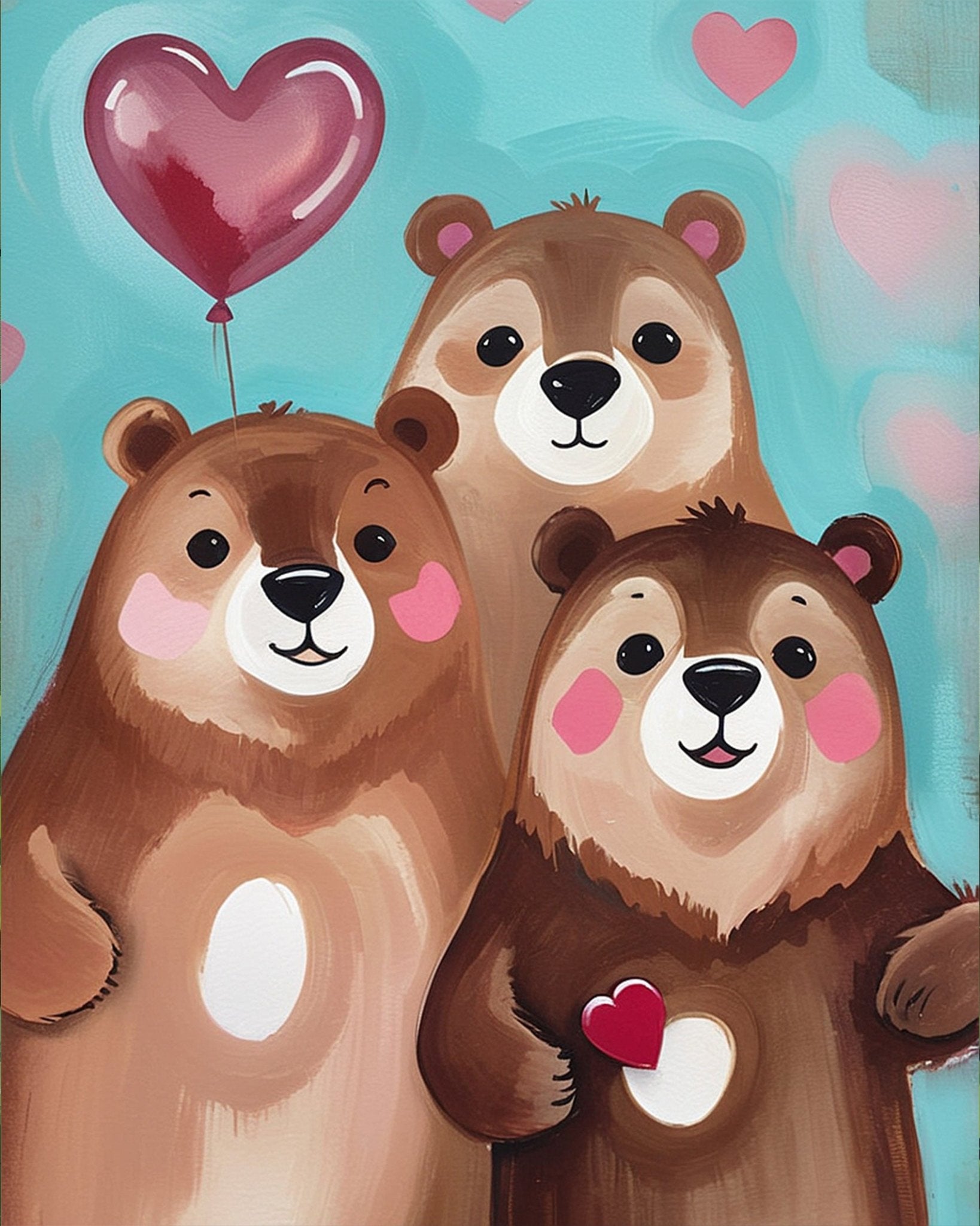 Heartwarming Bear Family - Kids - miicreative