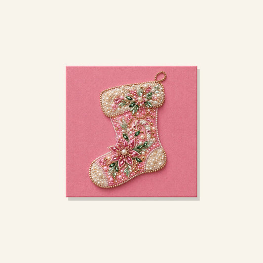 Jeweled Christmas Stocking - Pearl Painting - miicreative