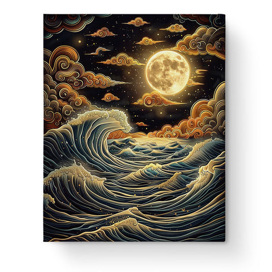 Lunar Waves Tranquility - Sea Landscape - miicreative