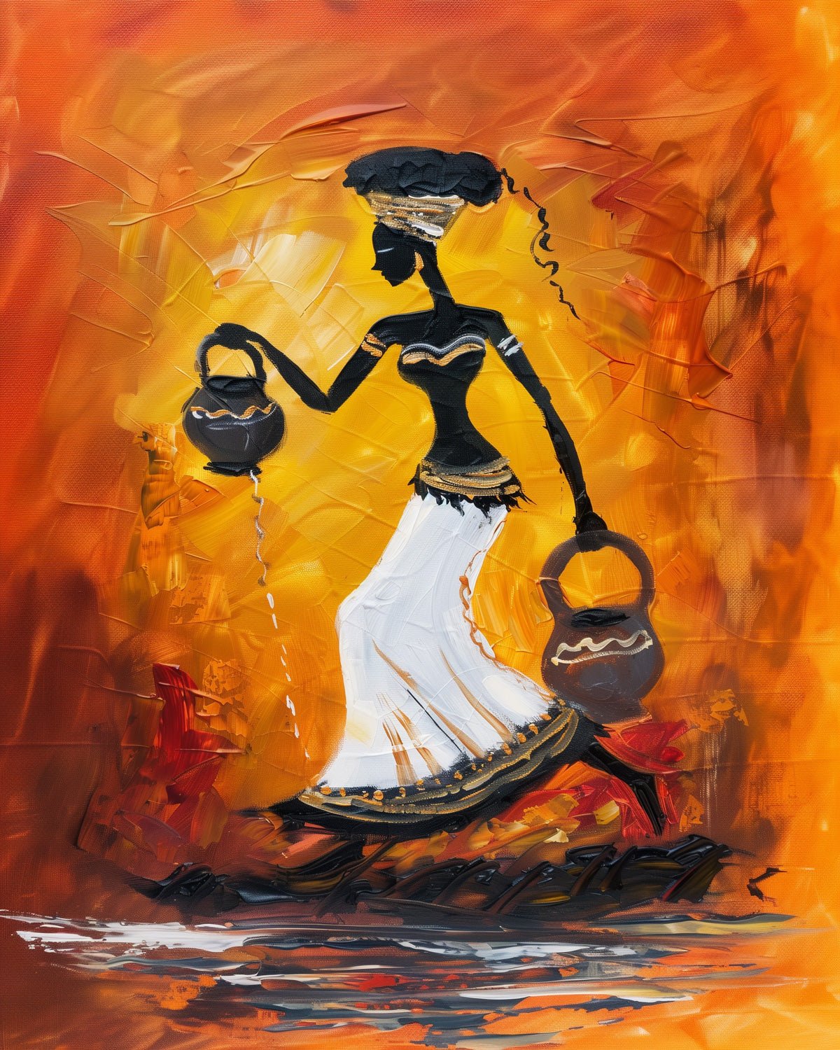 Majestic African Woman with Jugs - miicreative - Paint by Numbers fixed Kit