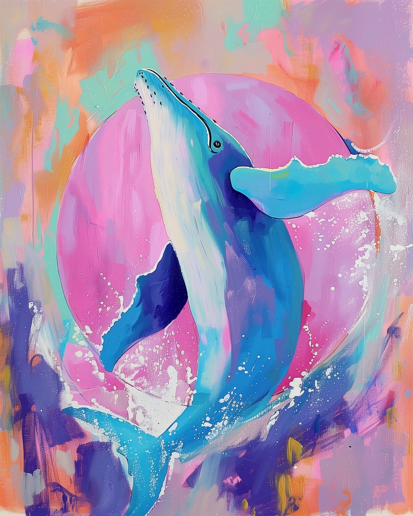 Majestic Blue Whale - Abstract Animals - miicreative