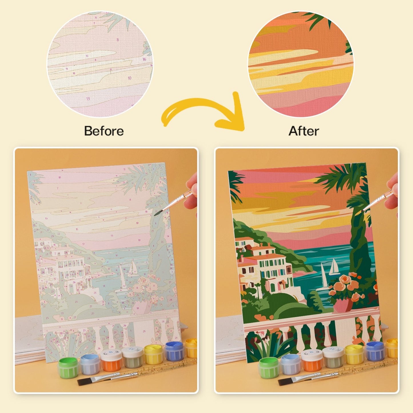 Mediterranean Escapes – Set of 6 Mini Paintings - miicreative