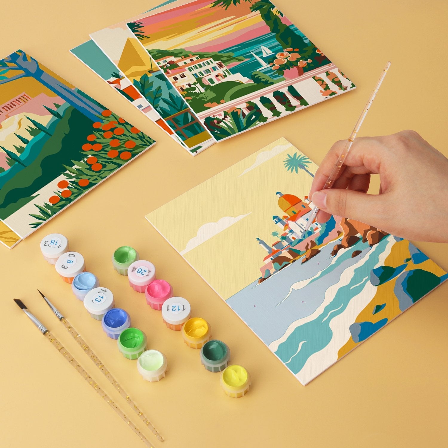 Mediterranean Escapes – Set of 6 Mini Paintings - miicreative