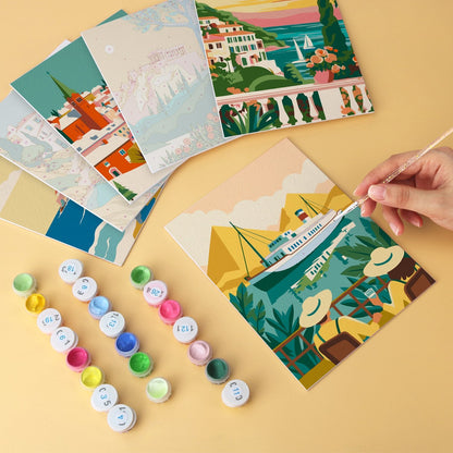 Mediterranean Escapes – Set of 6 Mini Paintings - miicreative
