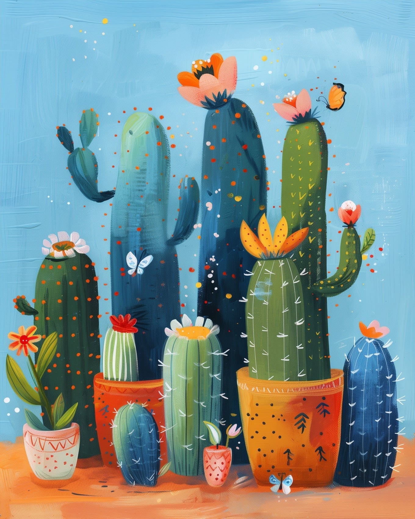 Mexican Cactus Art - miicreative - Paint by Numbers Fixed Kit - Pre-designed Kit