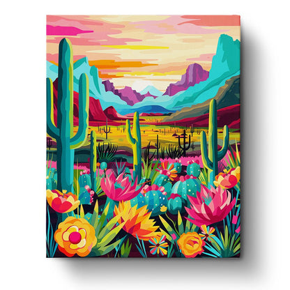 Mexican Cactus Landscape - miicreative - Paint by Numbers Fixed Kit - Pre-designed Kit