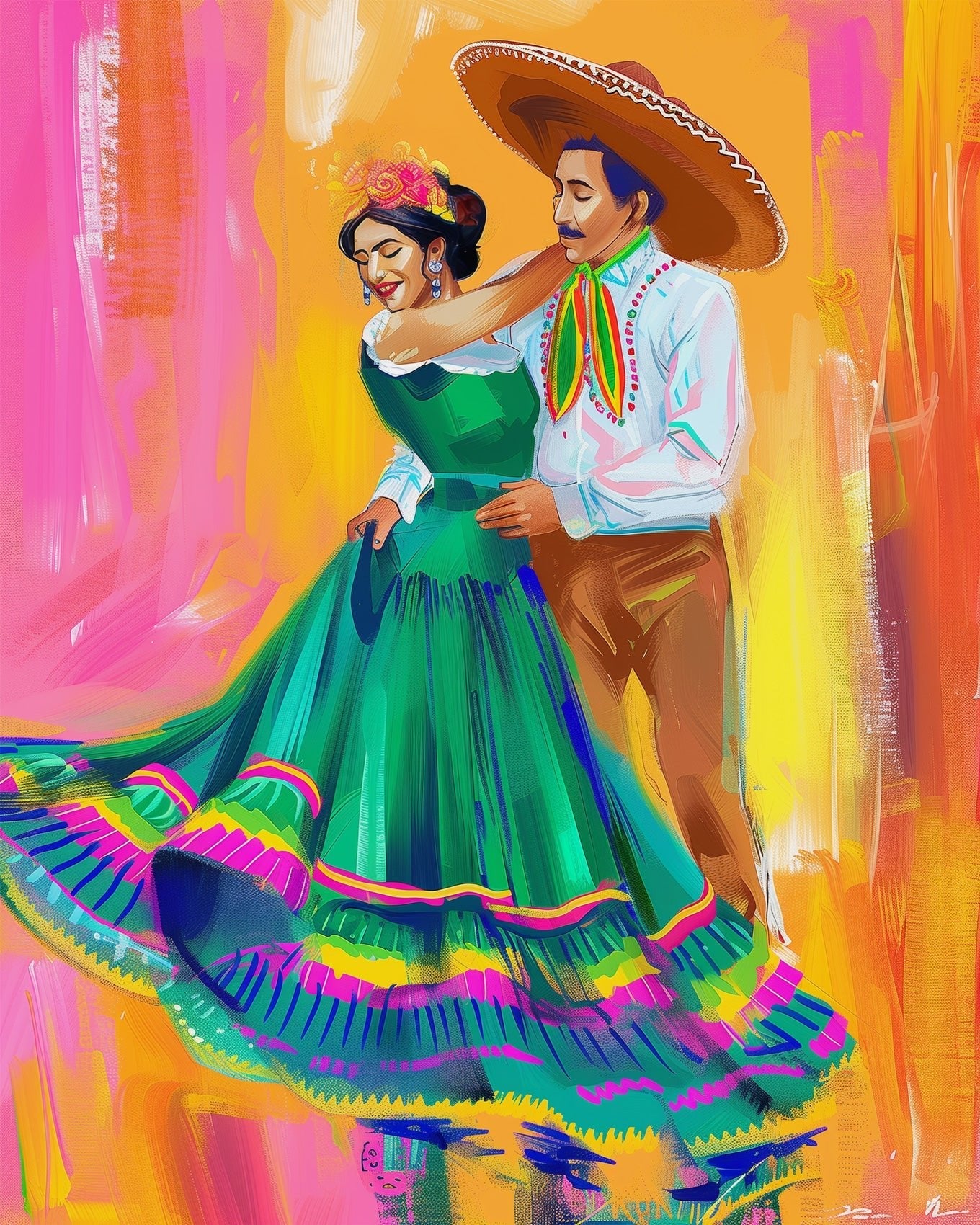 Mexican Traditional Dance - miicreative - Paint by Numbers Fixed Kit - Pre-designed Kit