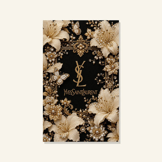 Midnight Golden Lily Elegance - Pearl Painting - miicreative
