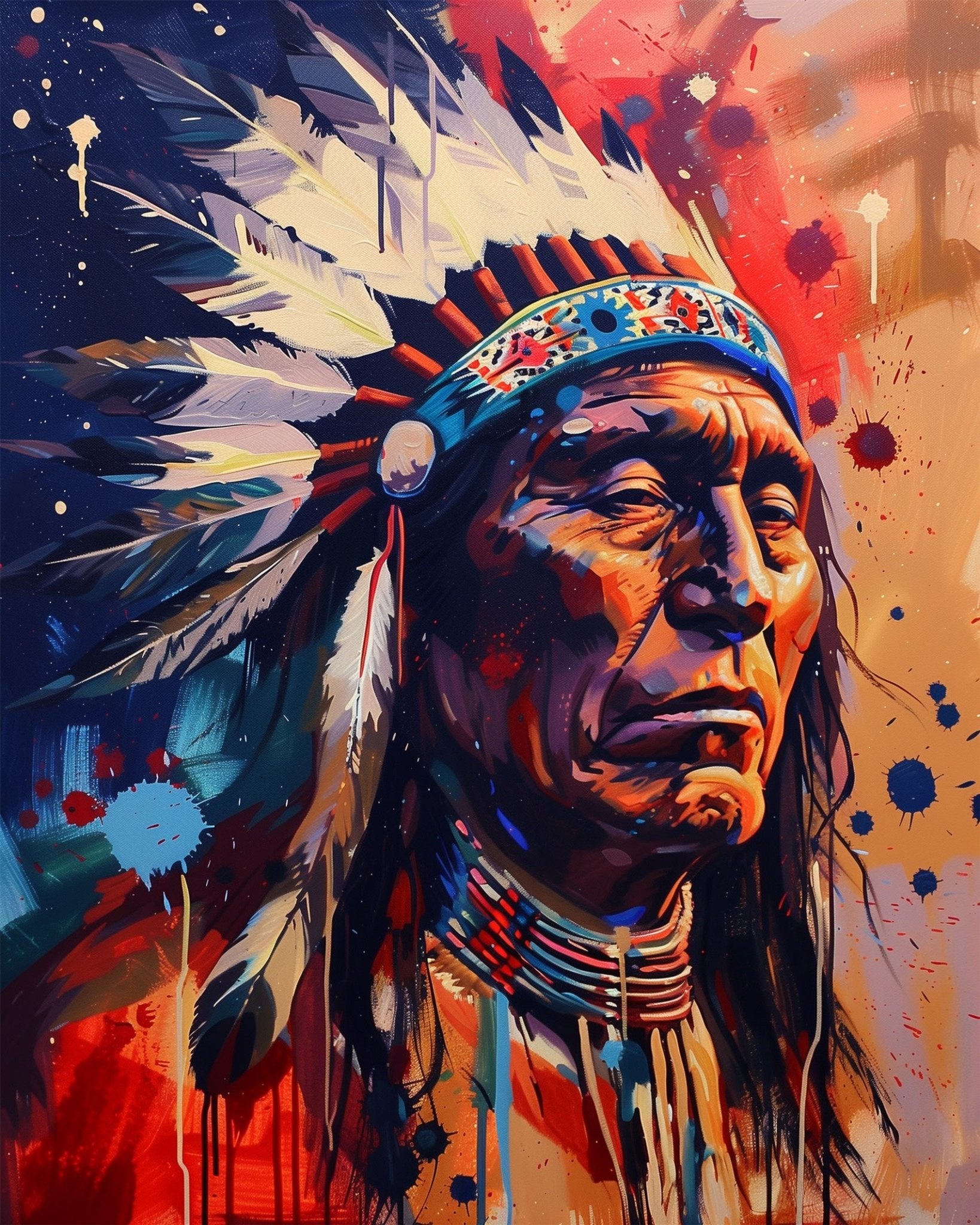 Native Chief Portrait - USA - miicreative