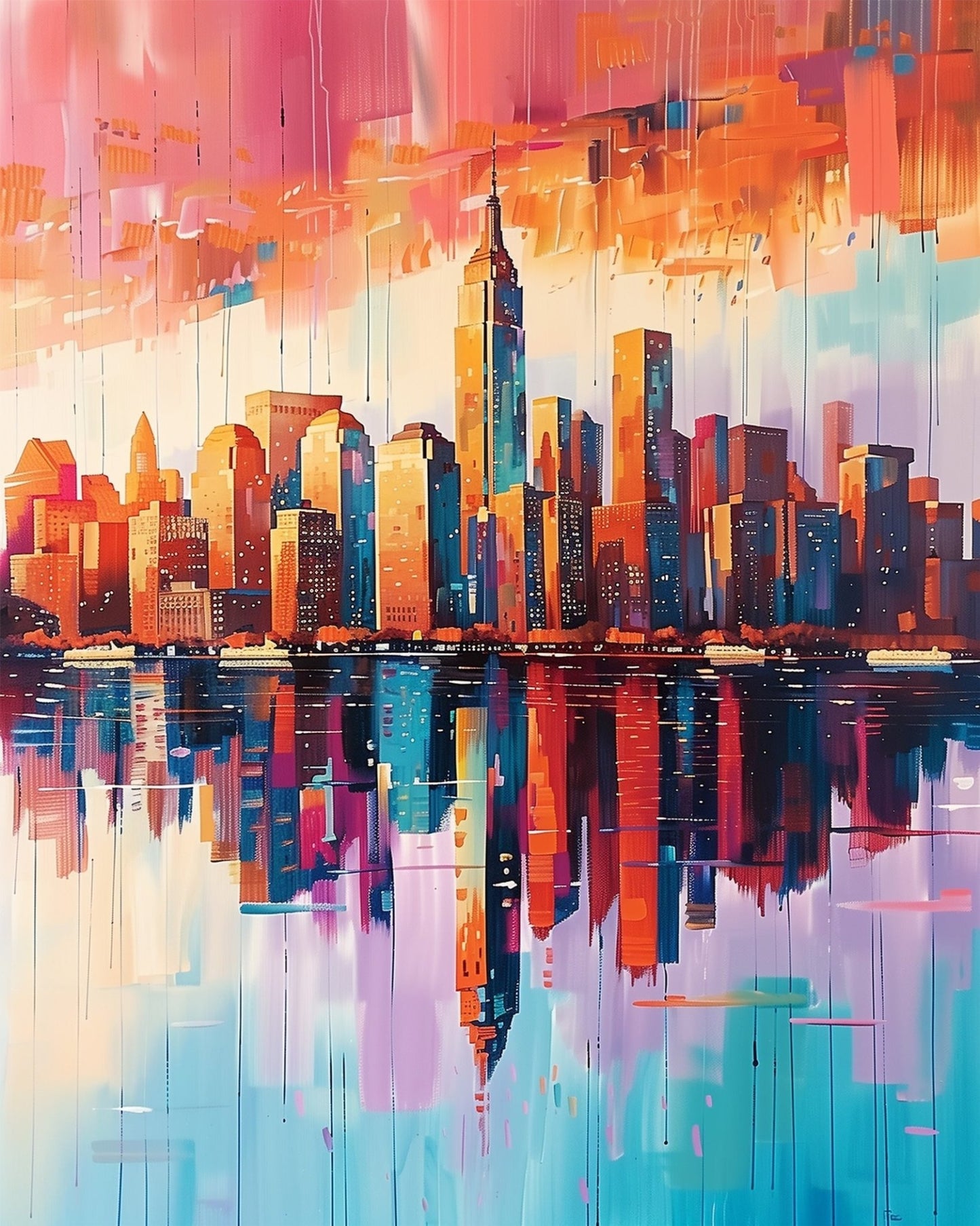 New York Skyline at Sunset - USA - miicreative