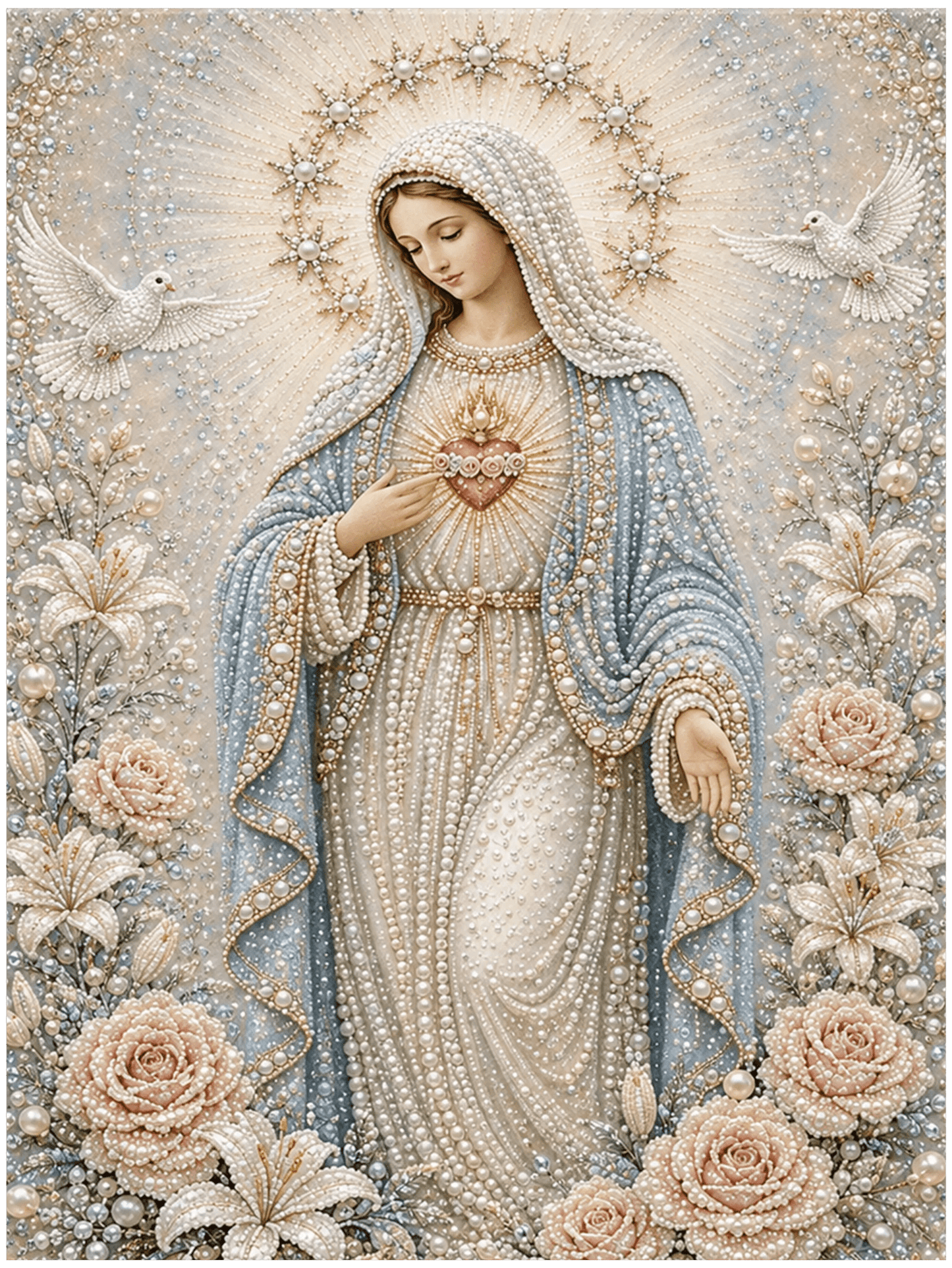 Our Lady of Sacred Grace - Pearl Painting - miicreative