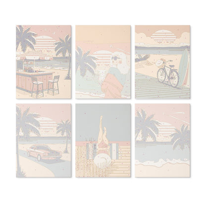Palm Coast Getaway – Set of 6 Mini Paintings - miicreative