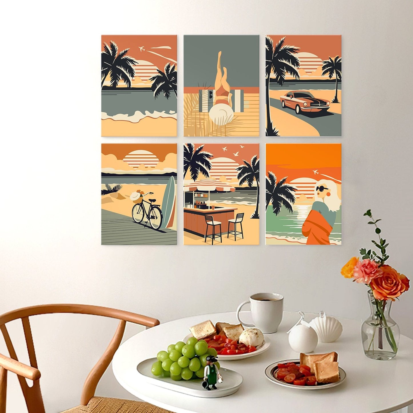 Palm Coast Getaway – Set of 6 Mini Paintings - miicreative