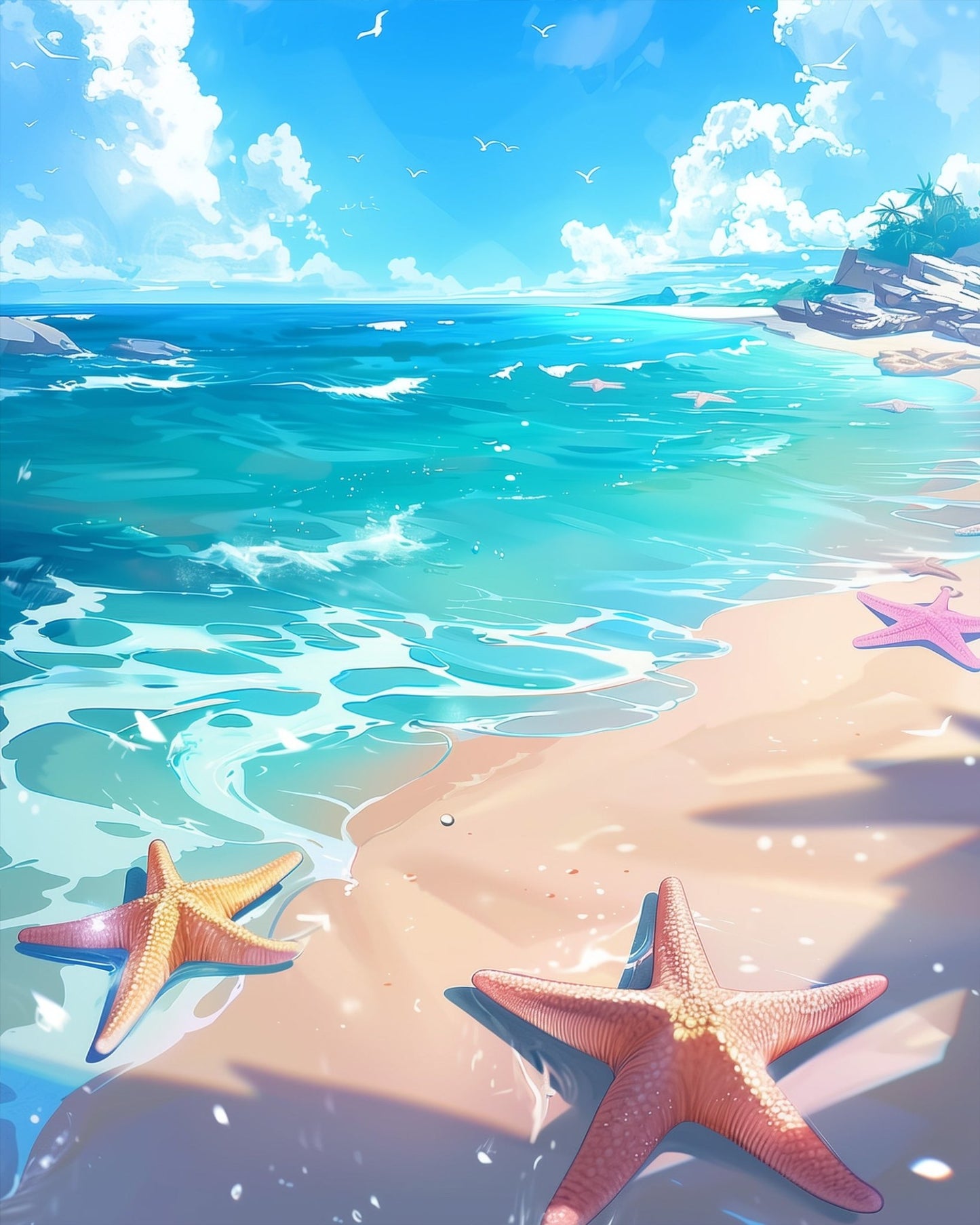 Peaceful Beach Serenity - Sea Landscape - miicreative
