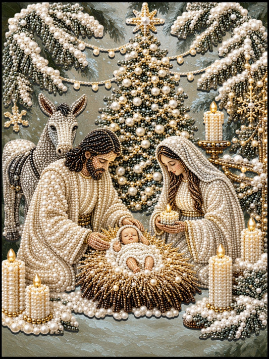 Pearlescent Holy Nativity - Pearl Painting - miicreative
