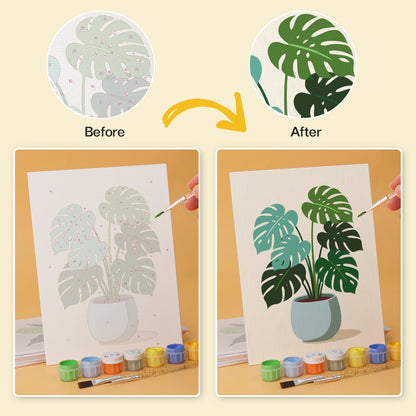 Potted Greens – Set of 6 Mini Paintings - miicreative