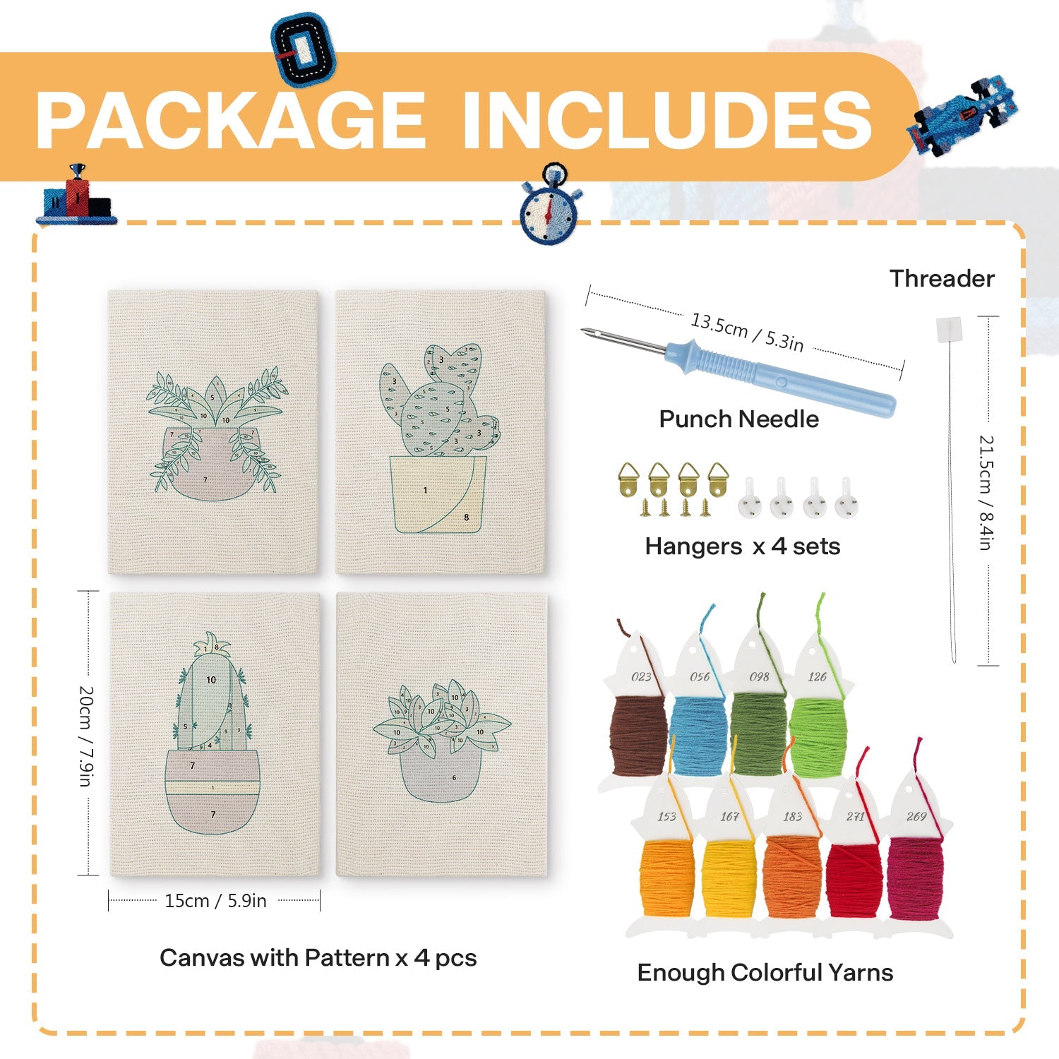 Prickly Potted - Set of 4 - miicreative