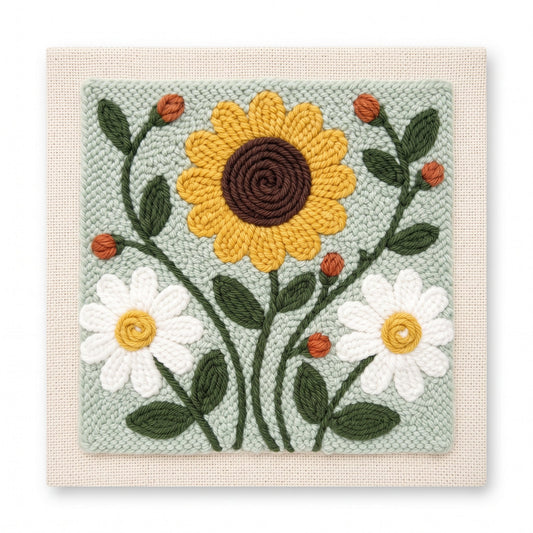 Sunflower & Daisy Harmony – Square Edition