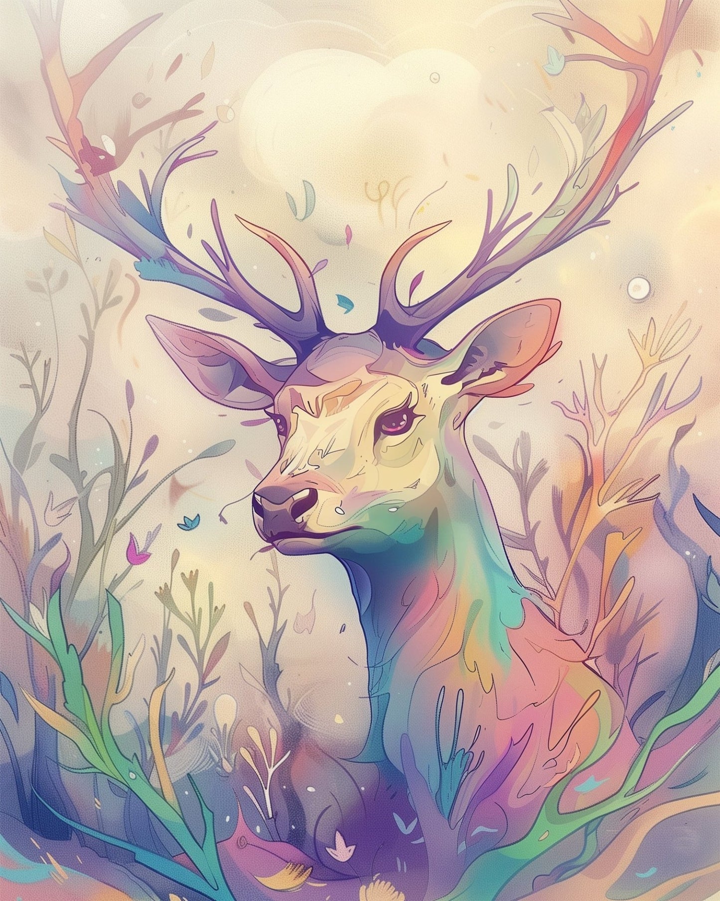 Radiant Deer - Abstract Animals - miicreative