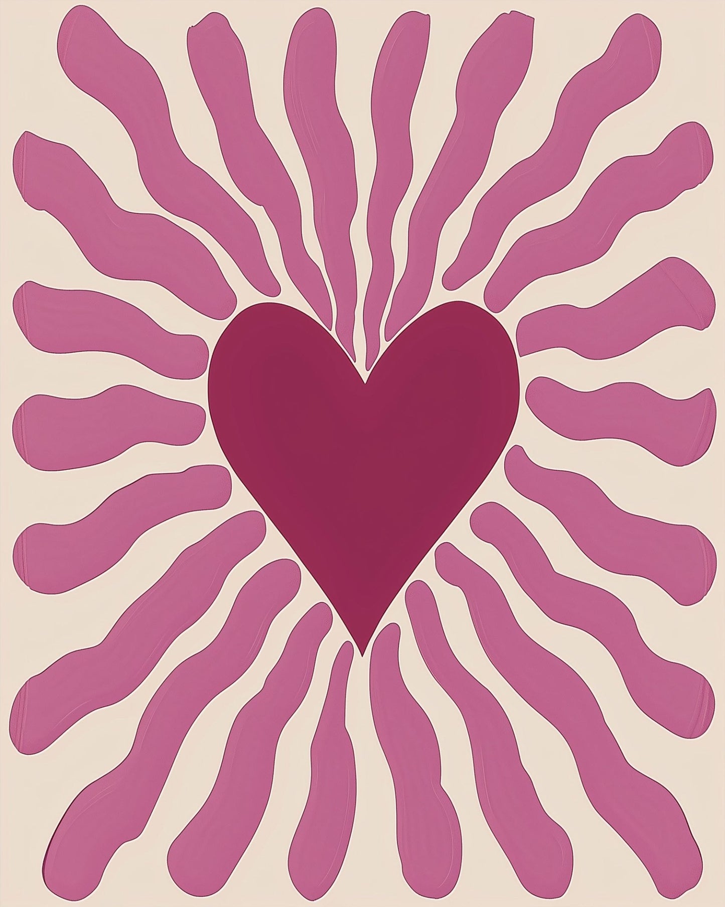 Radiant Heart Waves - Minimalistic - miicreative