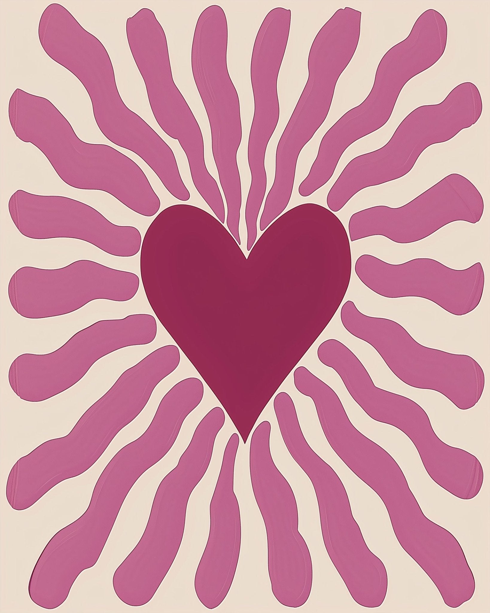 Radiant Heart Waves - Minimalistic - miicreative