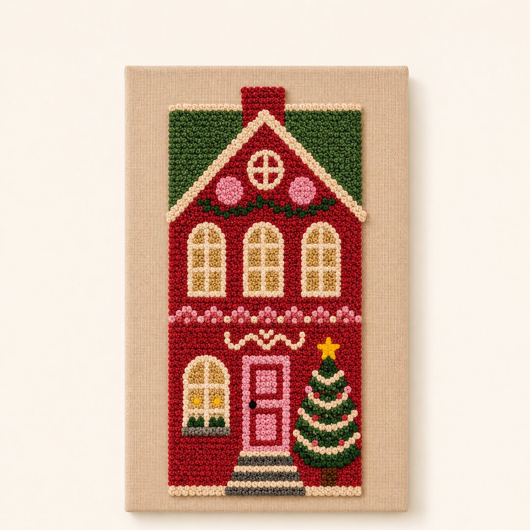 Merry Crimson Cottage - Vertical Edition