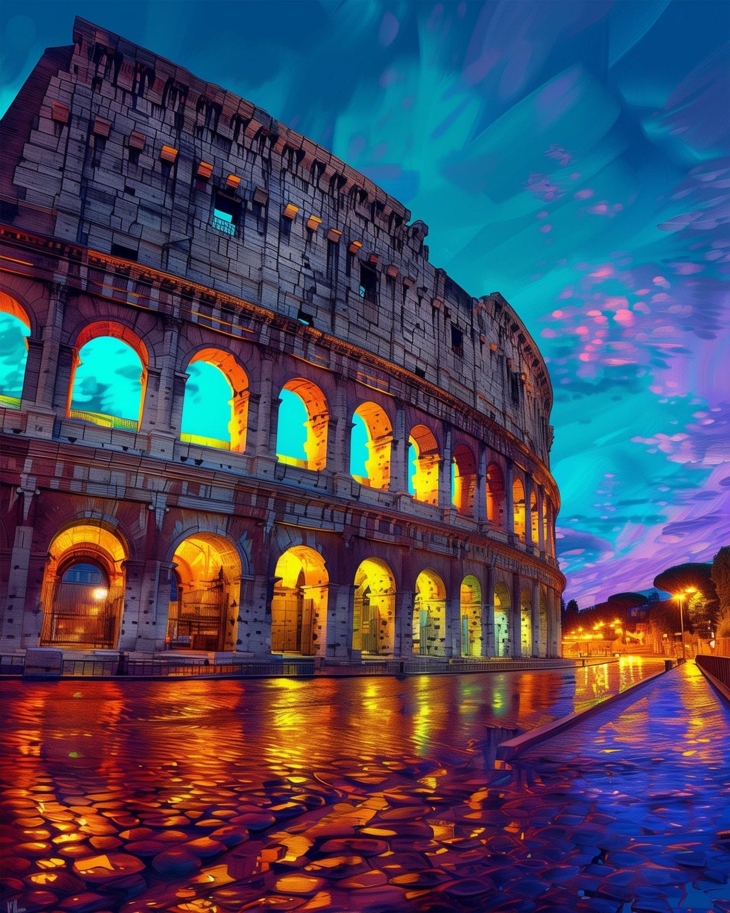 Rome Colosseum - Flavian Amphitheatre - miicreative - Paint by Numbers fixed Kit
