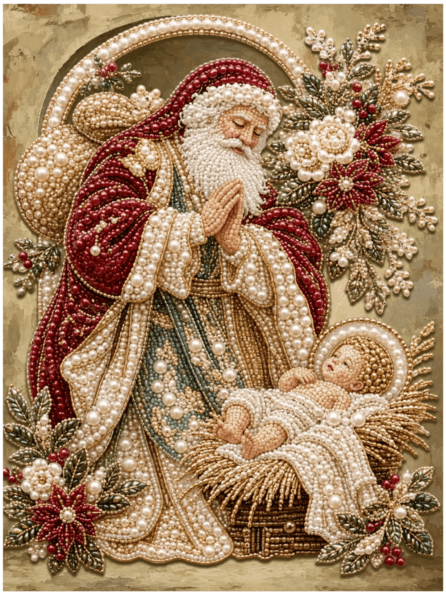 Santa’s Christmas Blessing - Pearl Painting - miicreative