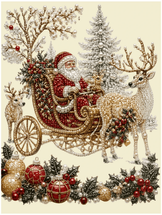 Santa’s Enchanted Sleigh – Pearl Painting - miicreative