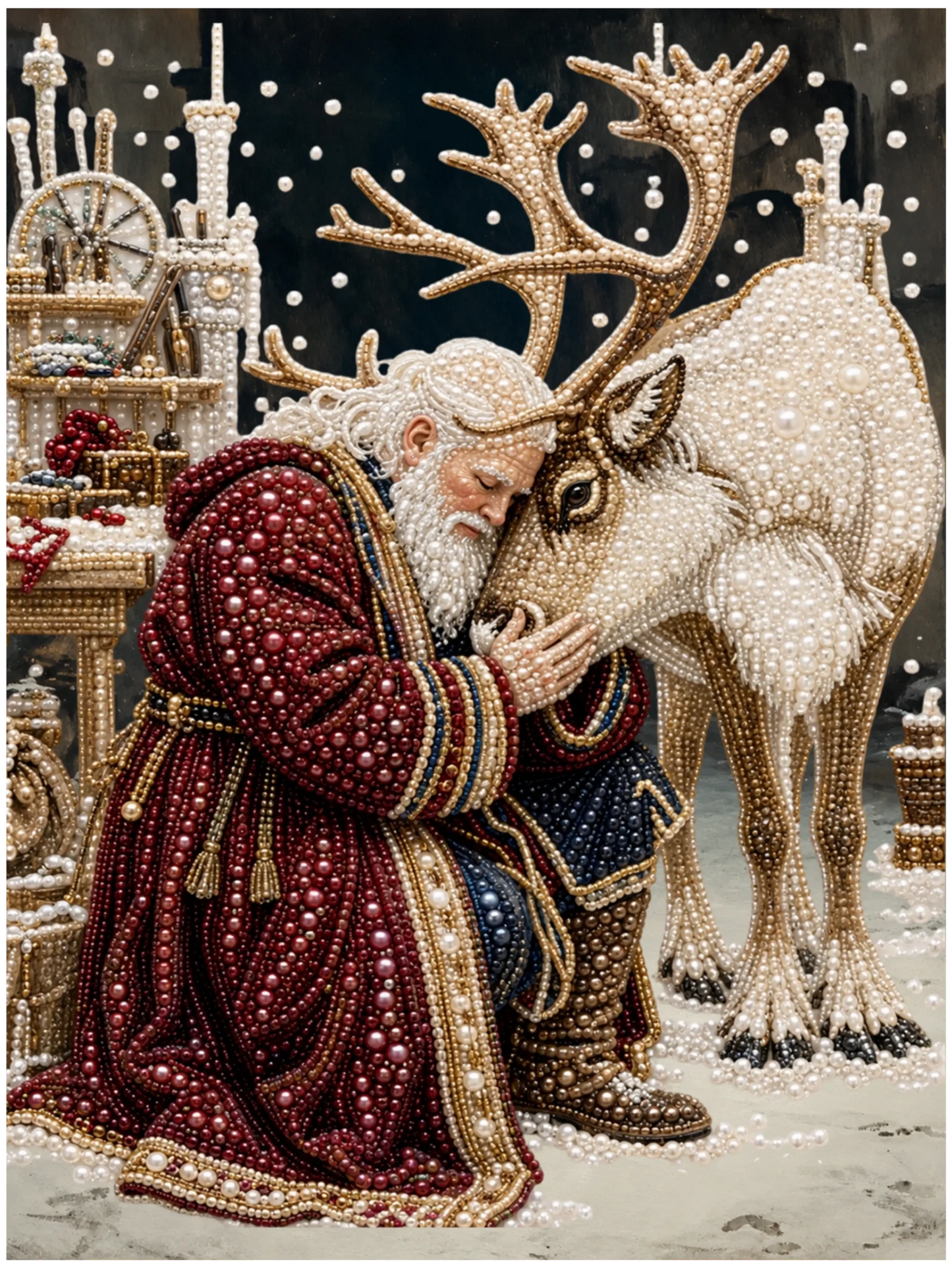 Santa’s Gentle Reindeer – Pearl Painting