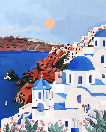 Santorini - miicreative - Paint by Numbers Fixed Kit - Pre-designed Kit