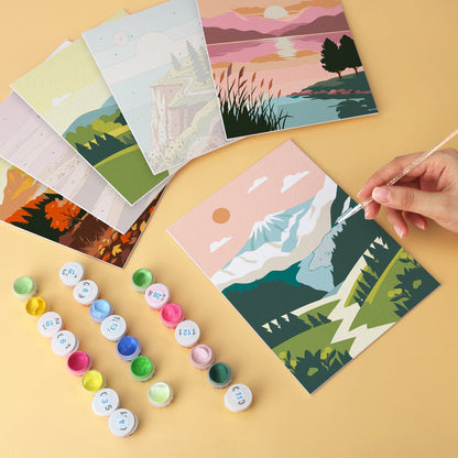 Scenic Horizons – Set of 6 Mini Paintings - miicreative