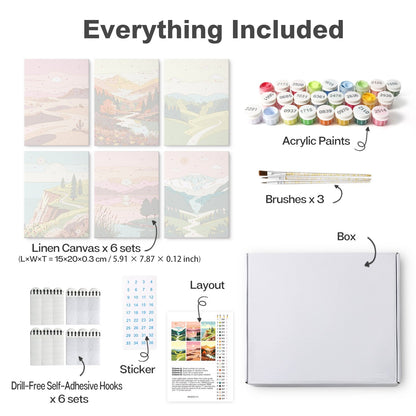 Scenic Horizons – Set of 6 Mini Paintings - miicreative