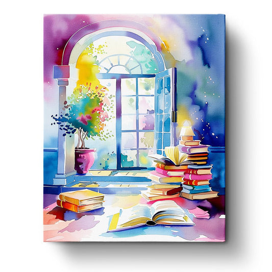 Serene Library Escape - Bohemian Vibes - miicreative
