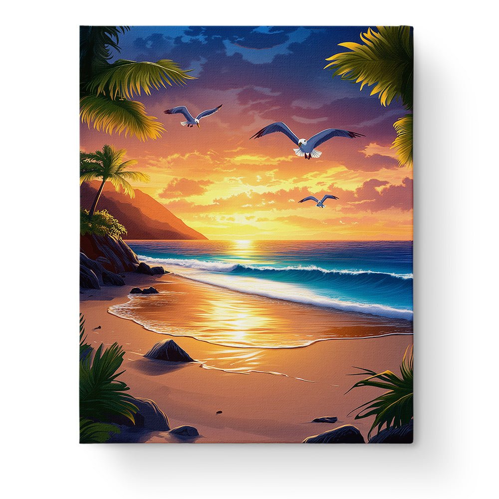 Serene Sunset Shores - Sea Landscape - miicreative