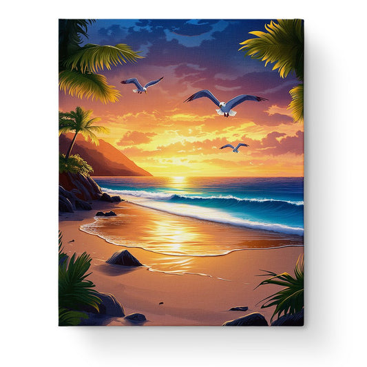 Serene Sunset Shores - Sea Landscape - miicreative