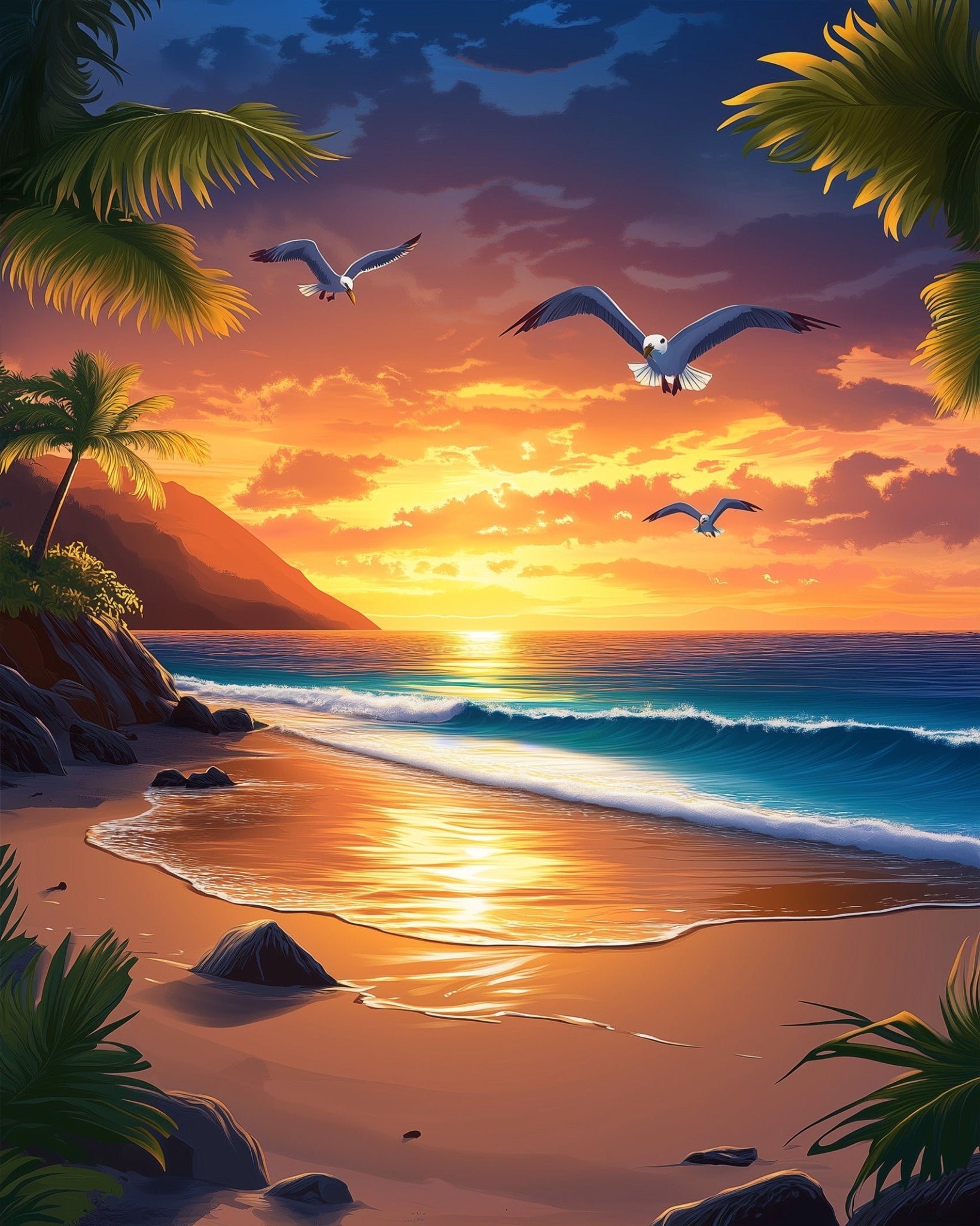 Serene Sunset Shores - Sea Landscape - miicreative