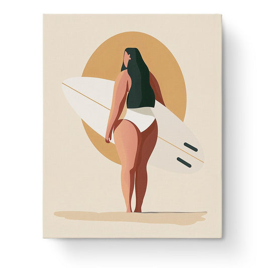 Serene Surfer Silhouette - Minimalistic - miicreative