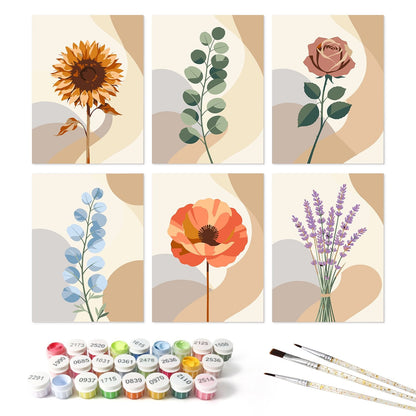 Soft Botanicals – Set of 6 Mini Paintings - miicreative