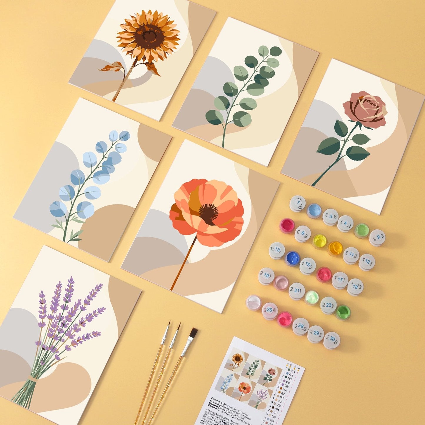 Soft Botanicals – Set of 6 Mini Paintings - miicreative