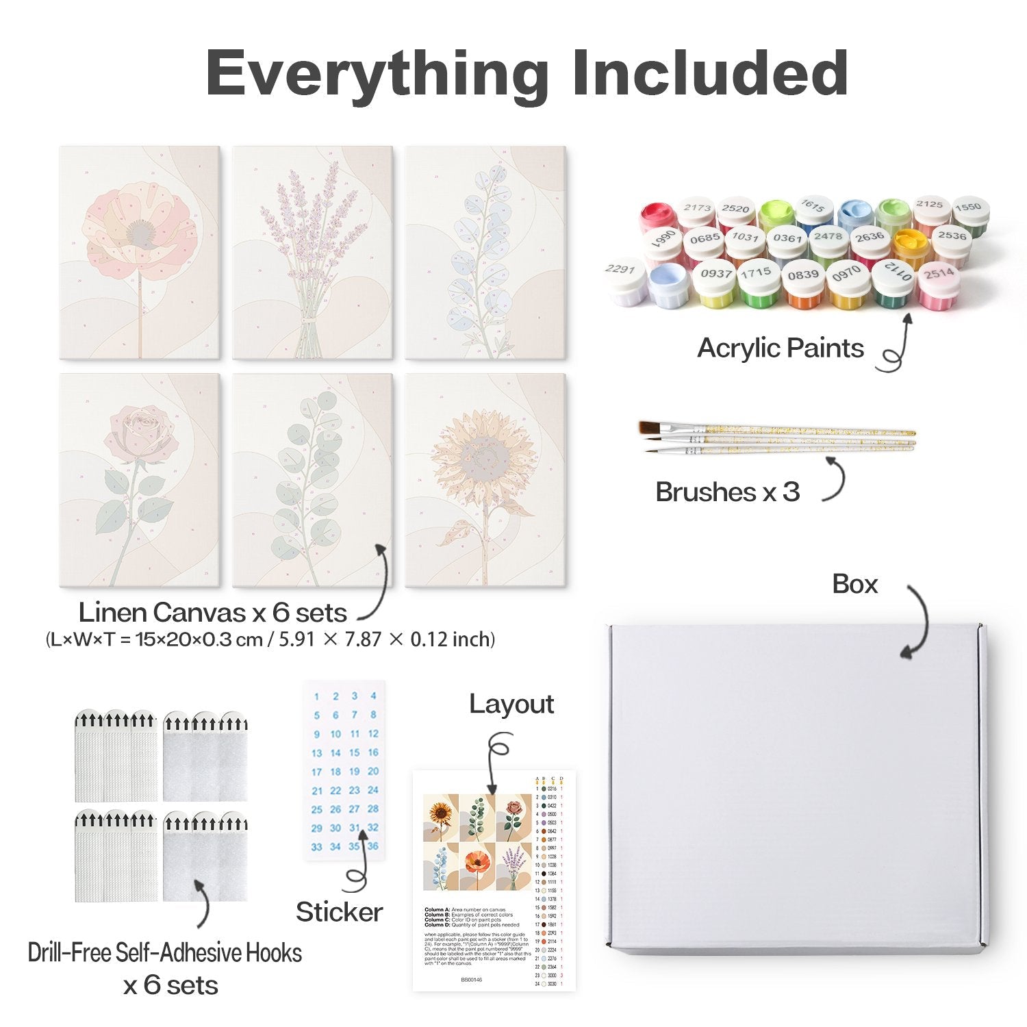 Soft Botanicals – Set of 6 Mini Paintings - miicreative