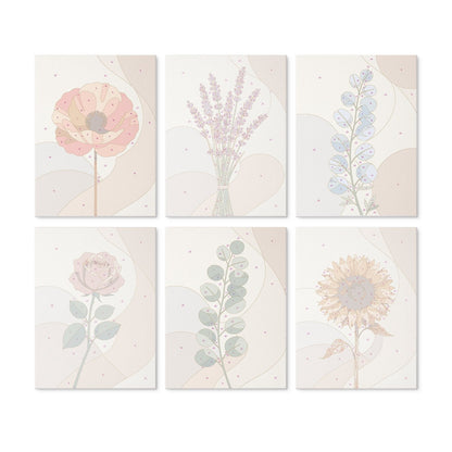 Soft Botanicals – Set of 6 Mini Paintings - miicreative