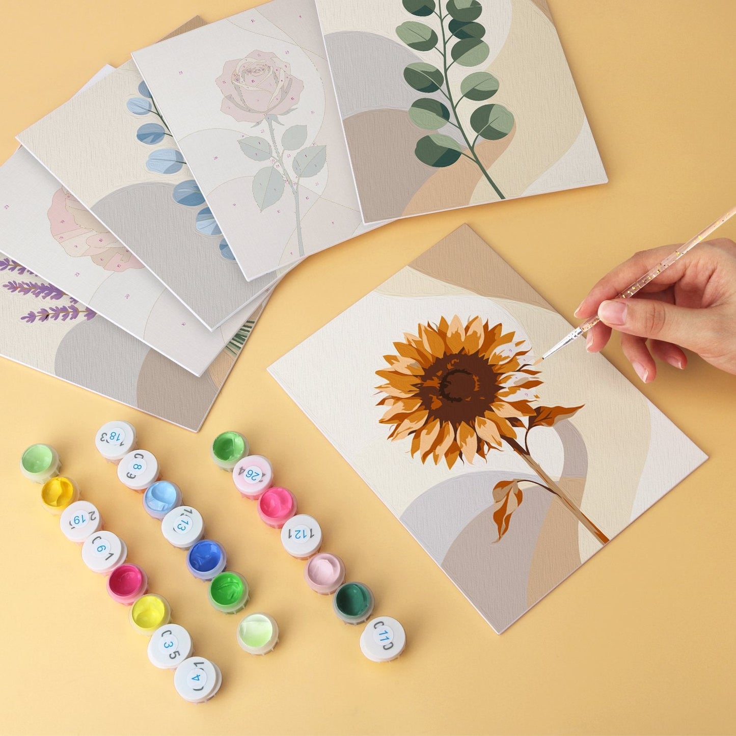 Soft Botanicals – Set of 6 Mini Paintings - miicreative