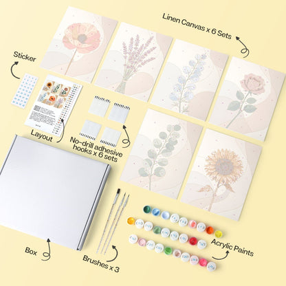 Soft Botanicals – Set of 6 Mini Paintings - miicreative