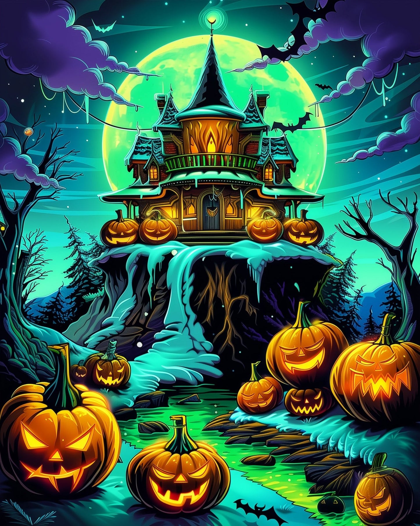 Spooky Haunted House - Halloween - miicreative