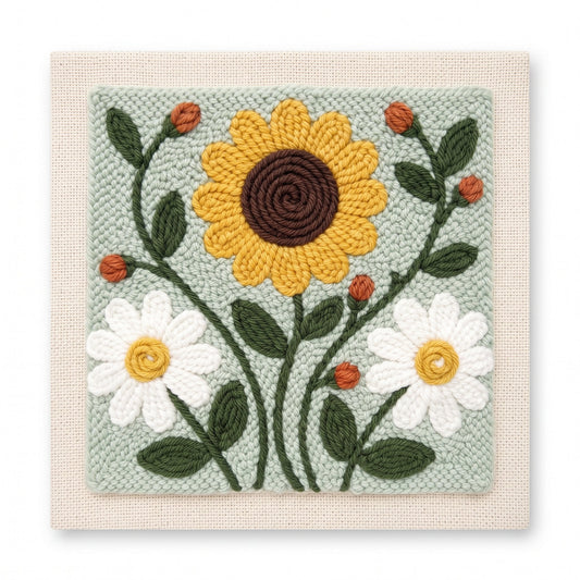 Sunflower & Daisy Harmony – Square Edition - miicreative