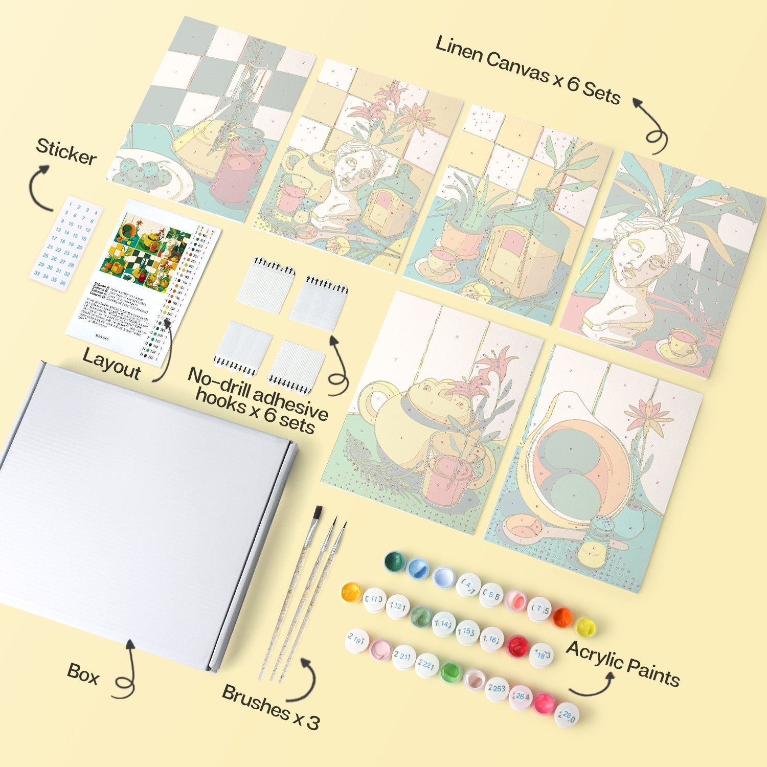 Sunlit Still Life – Set of 6 Mini Paintings - miicreative