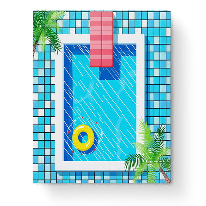 Sunny Poolside Scene - Minimalistic - miicreative