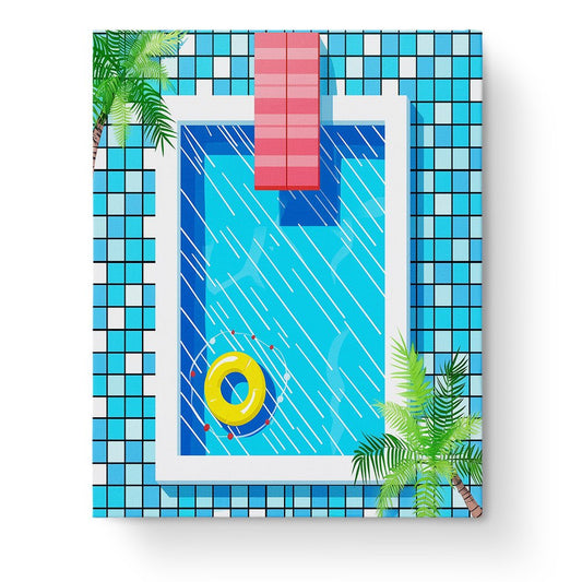 Sunny Poolside Scene - Minimalistic - miicreative