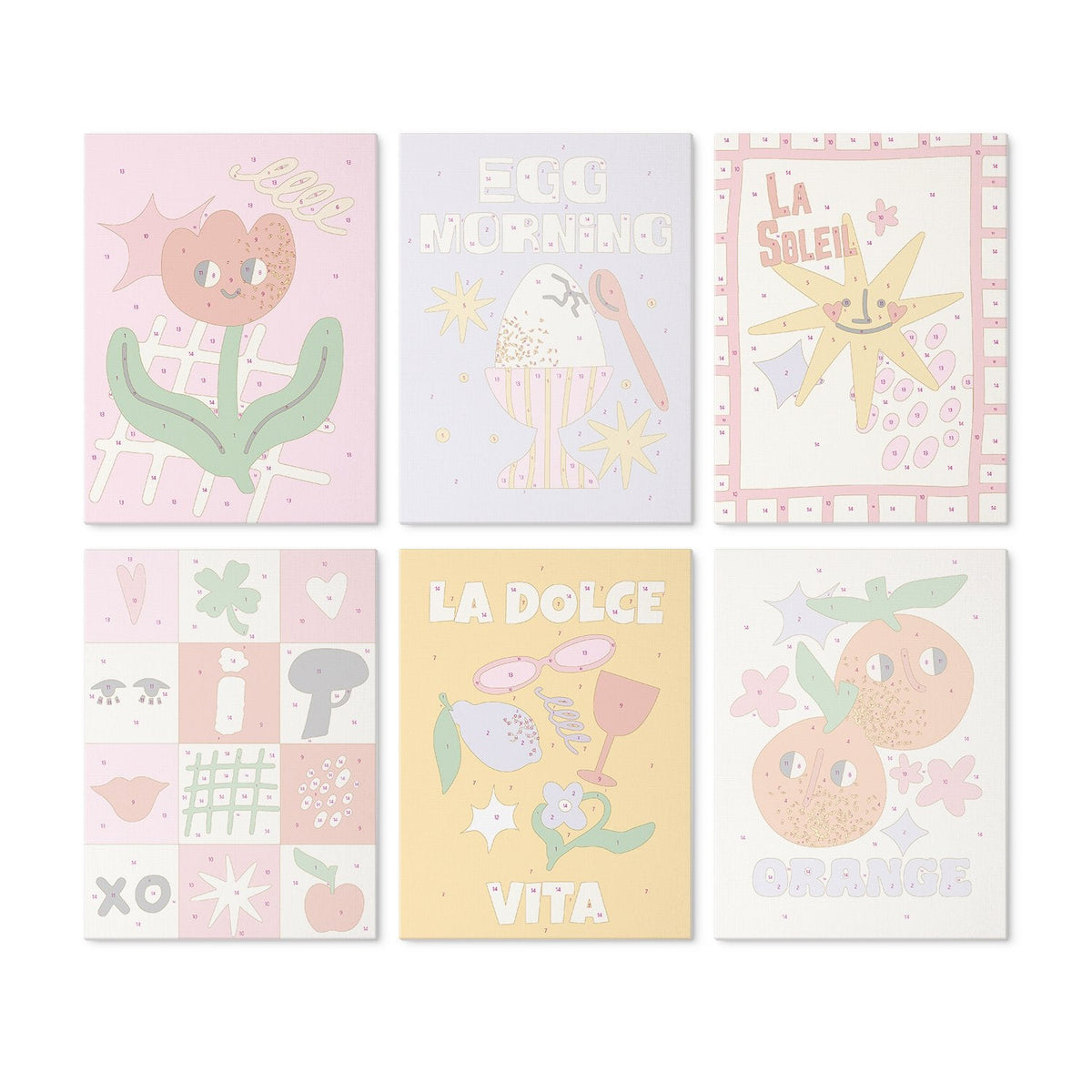 Sunny Side & Spritz – Set of 6 Mini Paintings - miicreative